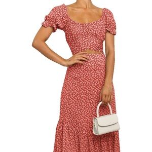 2 Piece Crop Top and Skirt Set